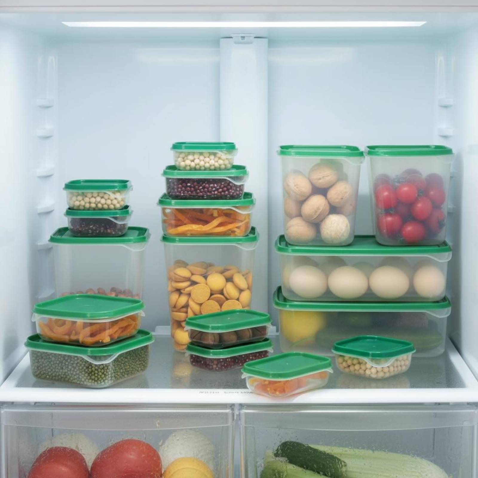 Food Storage Refrigerator - 17개 냉장고 보관함 세트, 새지 않는