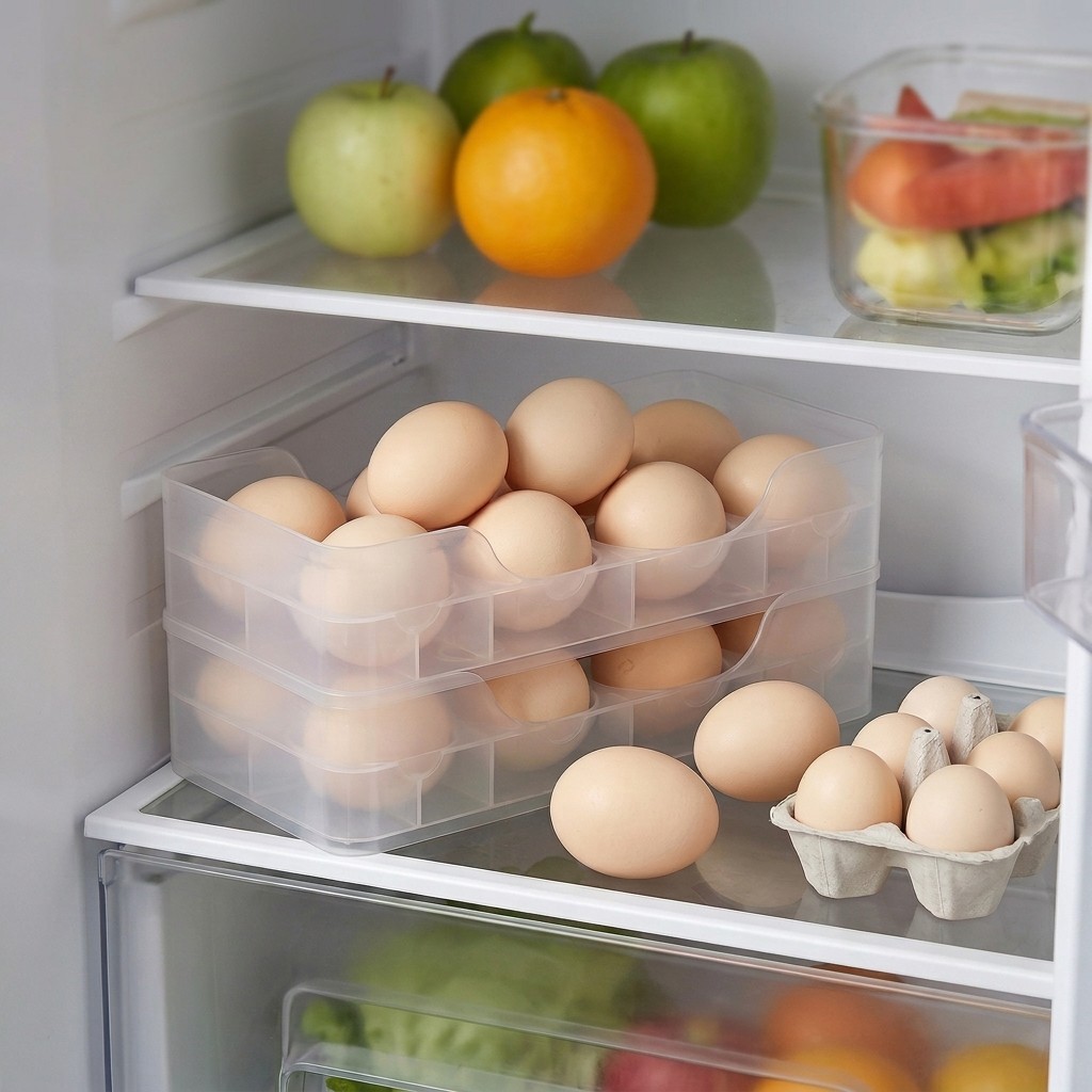 Egg Storage Holder - 냉장고 문에 부착 가능한 쌓을 수