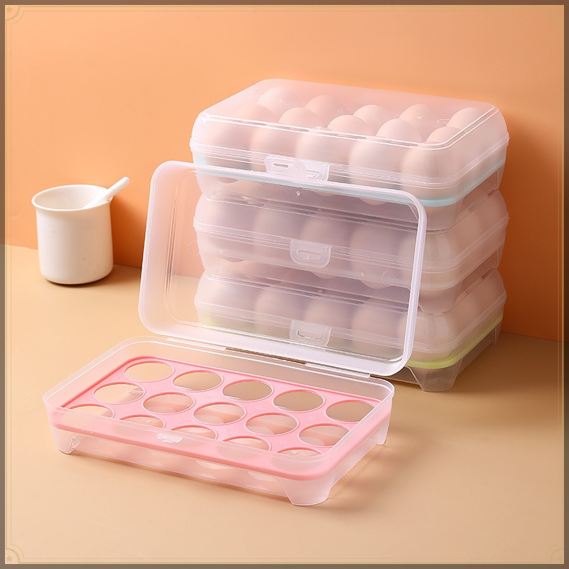 Egg Storage Holder - 계란 보관함 15칸 PP 재질 투명
