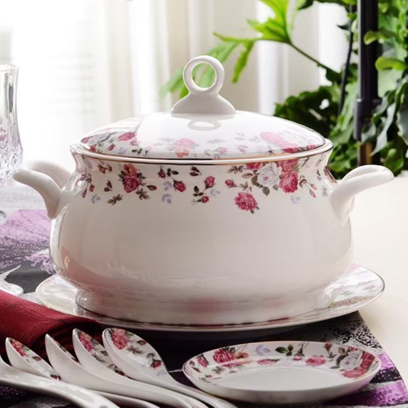 Food Storage Plants - 9인치 본차이나 투린, 음식 보관용, 클래식