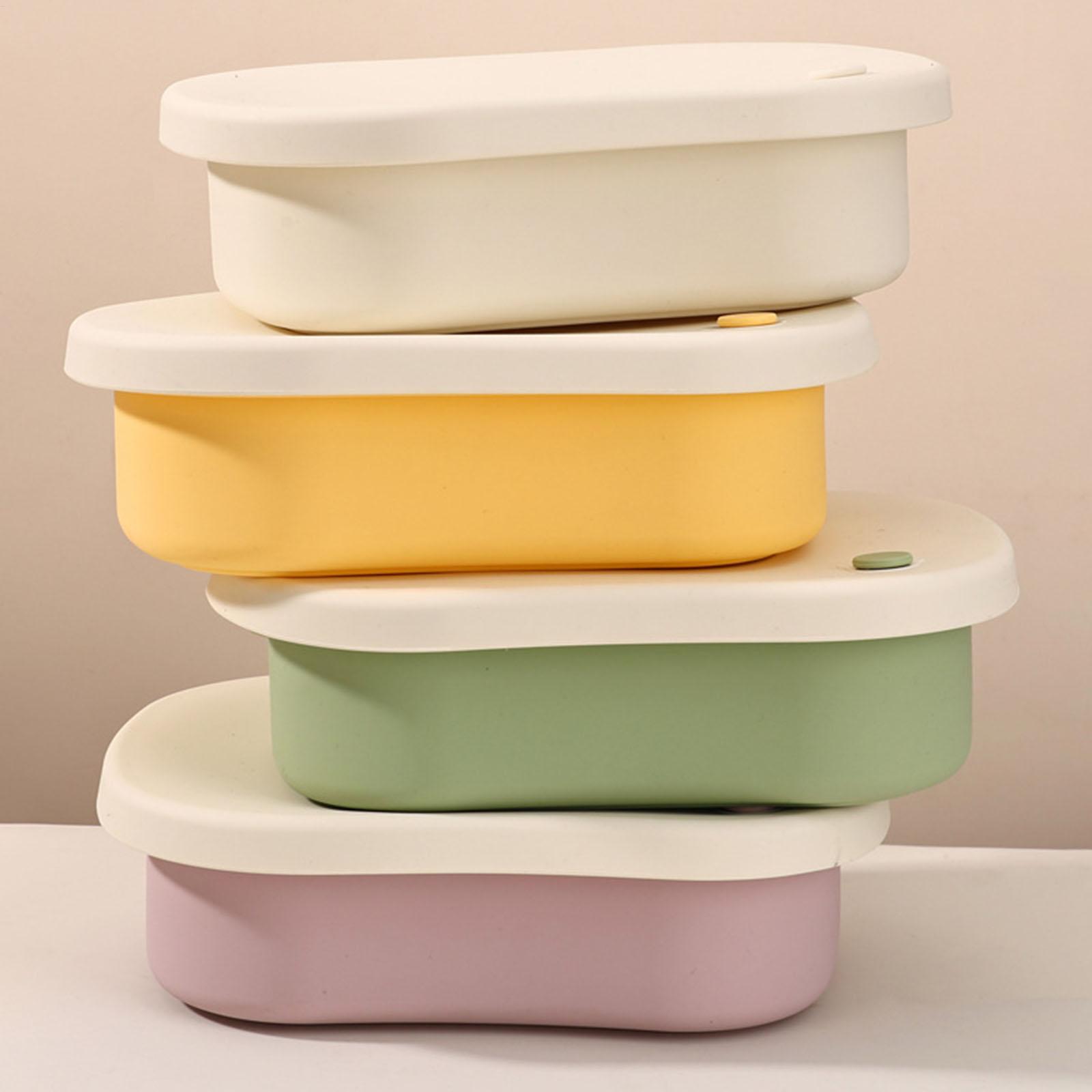 Food Storage With Compartments - 실리콘 식품 용기 3칸 누수 방지
