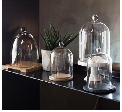 Food Storage Set Glass - 유리 신선 보관 덮개 케이크 접시