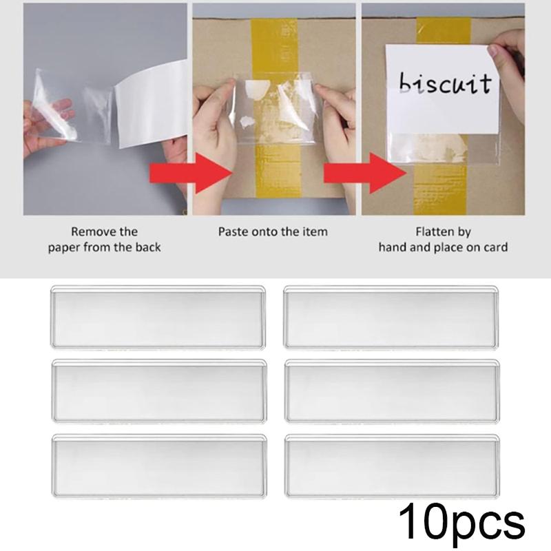 Food Storage Jar Labels - 10Pcs 투명 PVC 접착식 선반 라벨