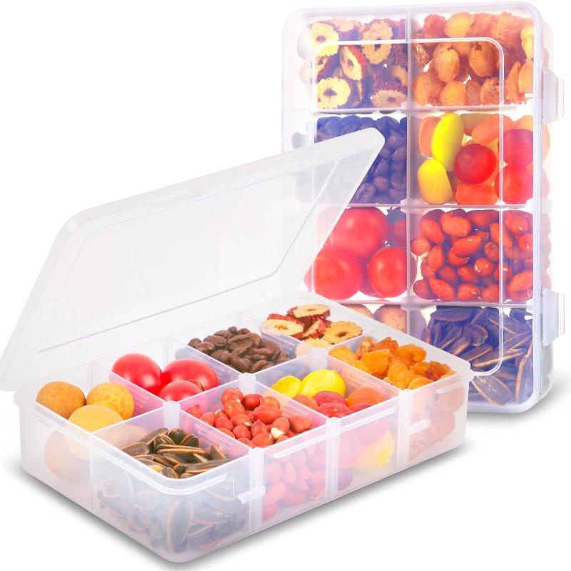 8칸 스낵 박스 용기, 플라스틱 보관함, 조절 가능한  - Food Storage With Compartments 리뷰 및 가격