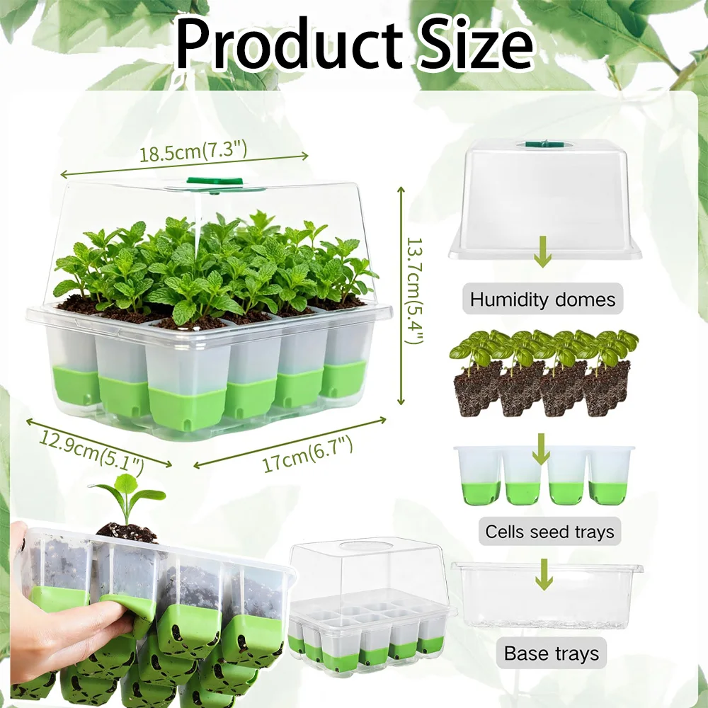 투명 덮개와 조절 가능한 습도 조절 기능이 있는 12구 - Food Storage Plants 리뷰 및 가격