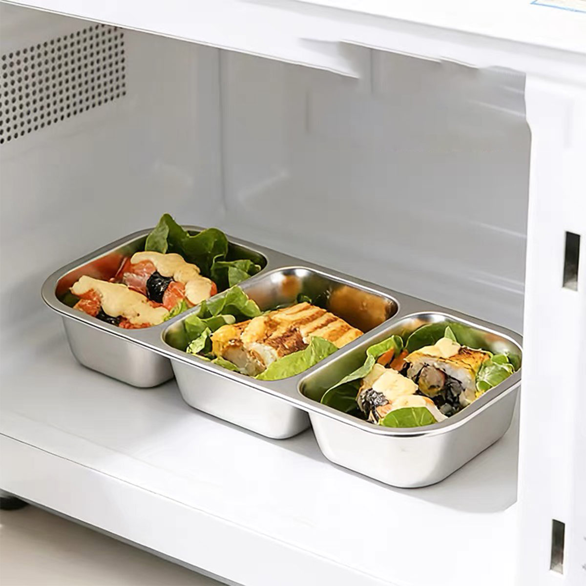 스테인리스 스틸 뚜껑 있는 식품 보관 용기, 식품 등급 - Food Storage With Compartments 리뷰 및 가격
