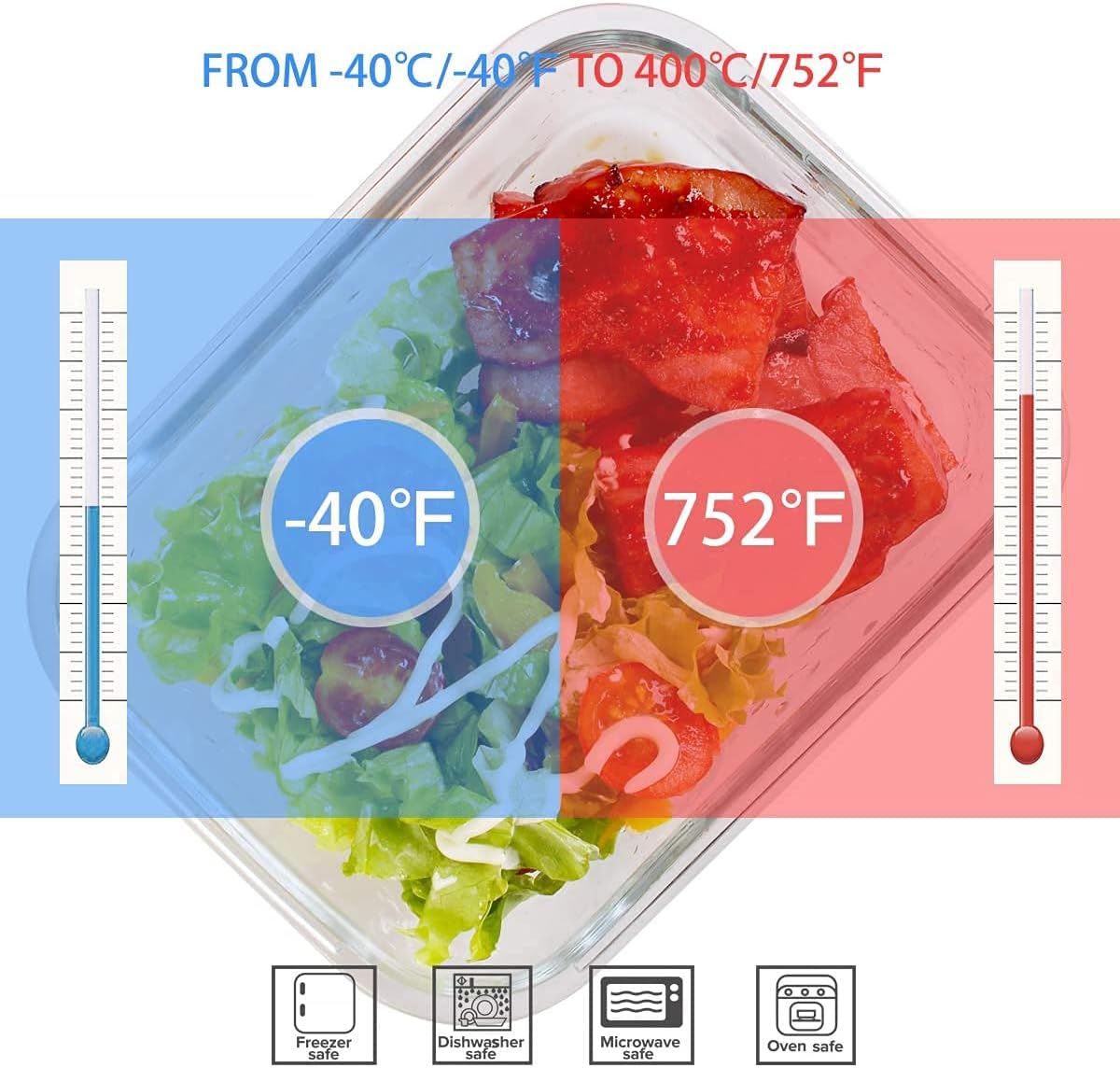 뚜껑이 있는 18개의 유리 식품 보관 용기 세트, 9개 - Food Storage Set Glass 리뷰 및 가격