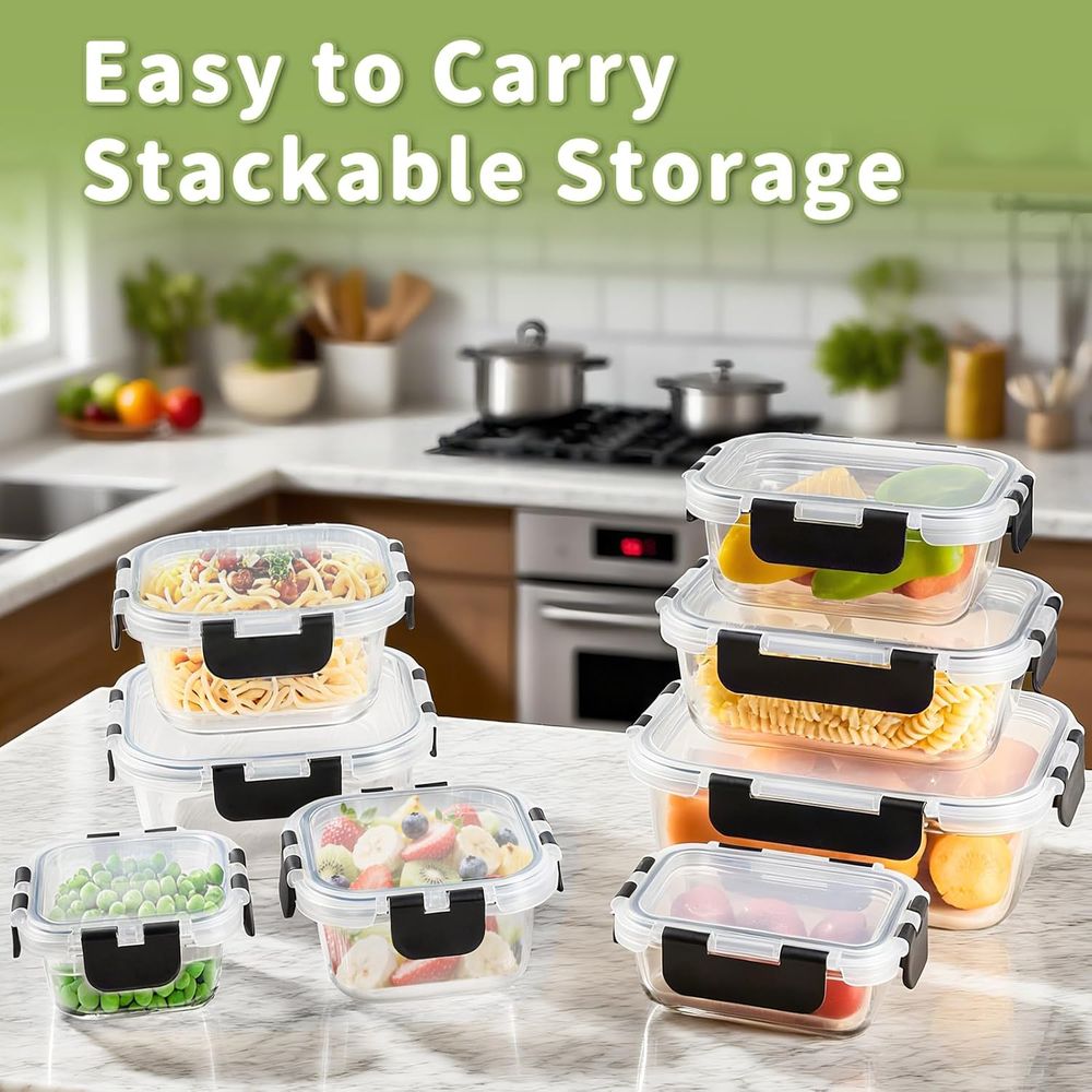 8피스 붕규산 유리 식품 보관 용기 세트 (밀폐 뚜껑  - Food Storage Set Glass 리뷰 및 가격