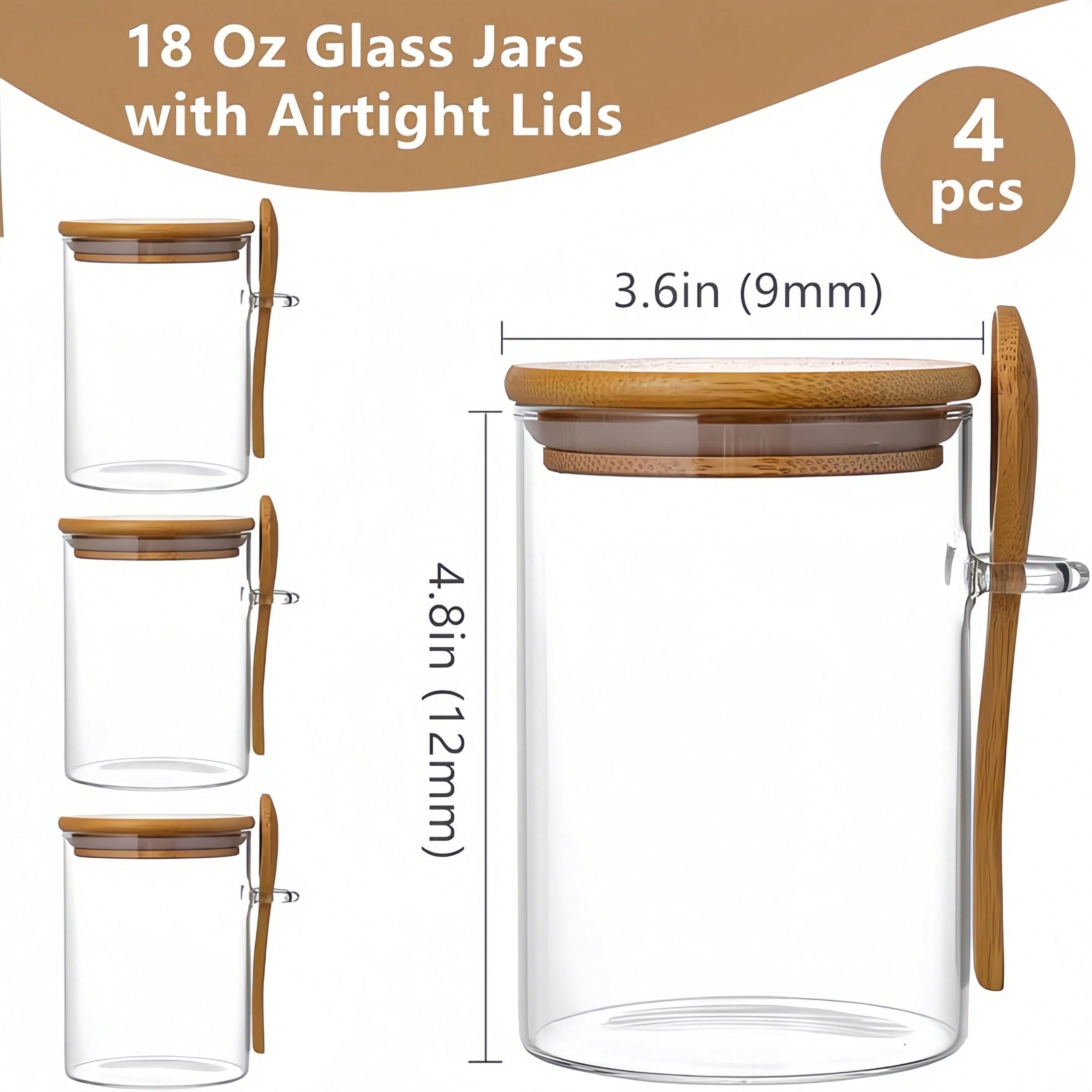 4종 보관 세트 (보관 용기 4개 + 뚜껑 4개 + 숟 - Food Storage Set Glass 리뷰 및 가격