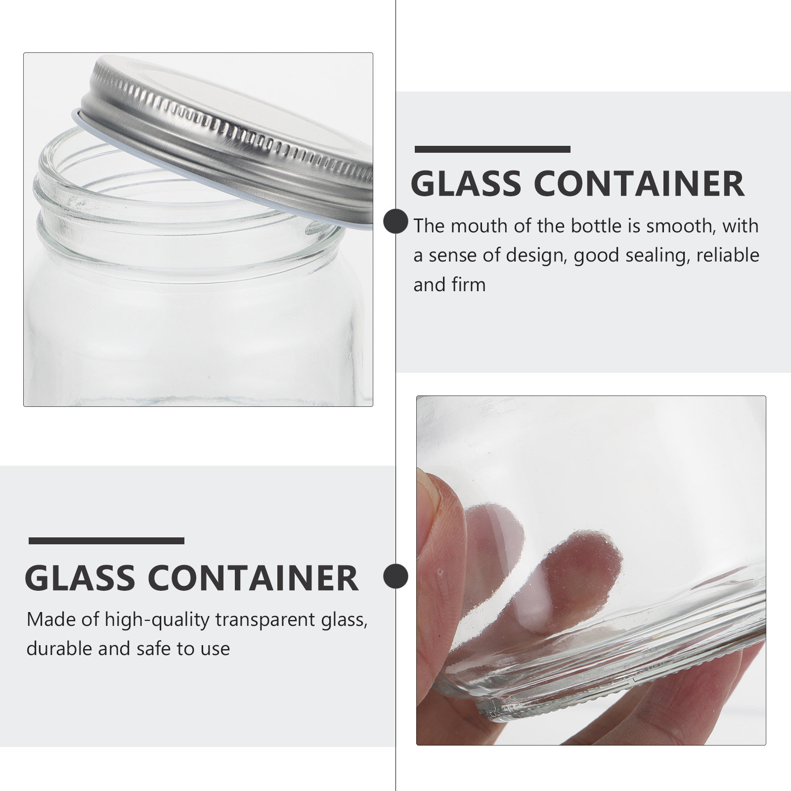 6개 세트의 메이슨 유리병: 두꺼운 투명 유리 재질,  - Food Storage Set Glass 리뷰 및 가격