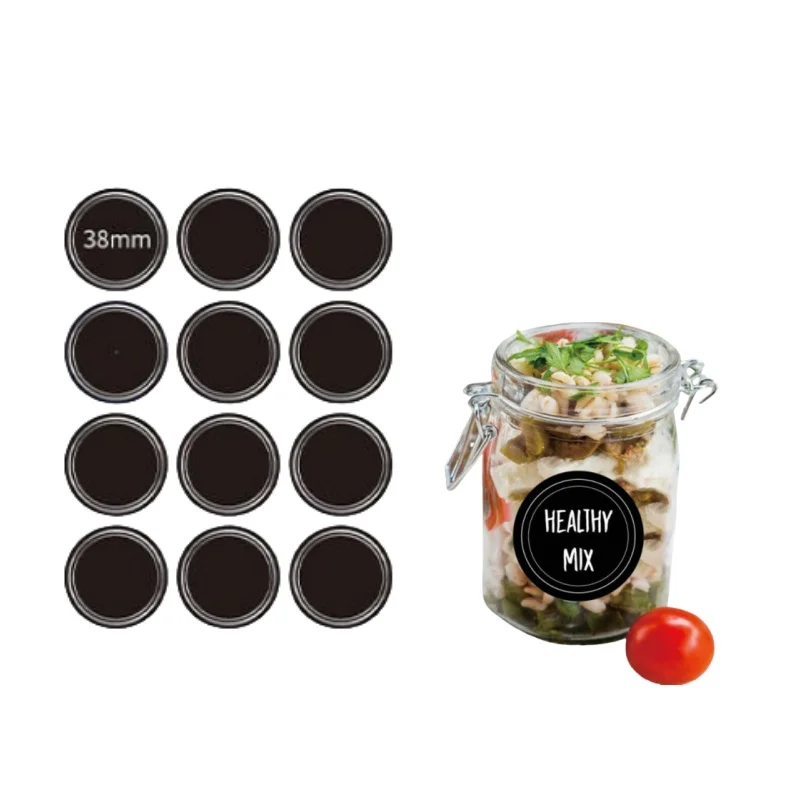 방수 재사용 가능한 원형 칠판 스티커, 메이슨 병, 향 - Food Storage Jar Labels 리뷰 및 가격