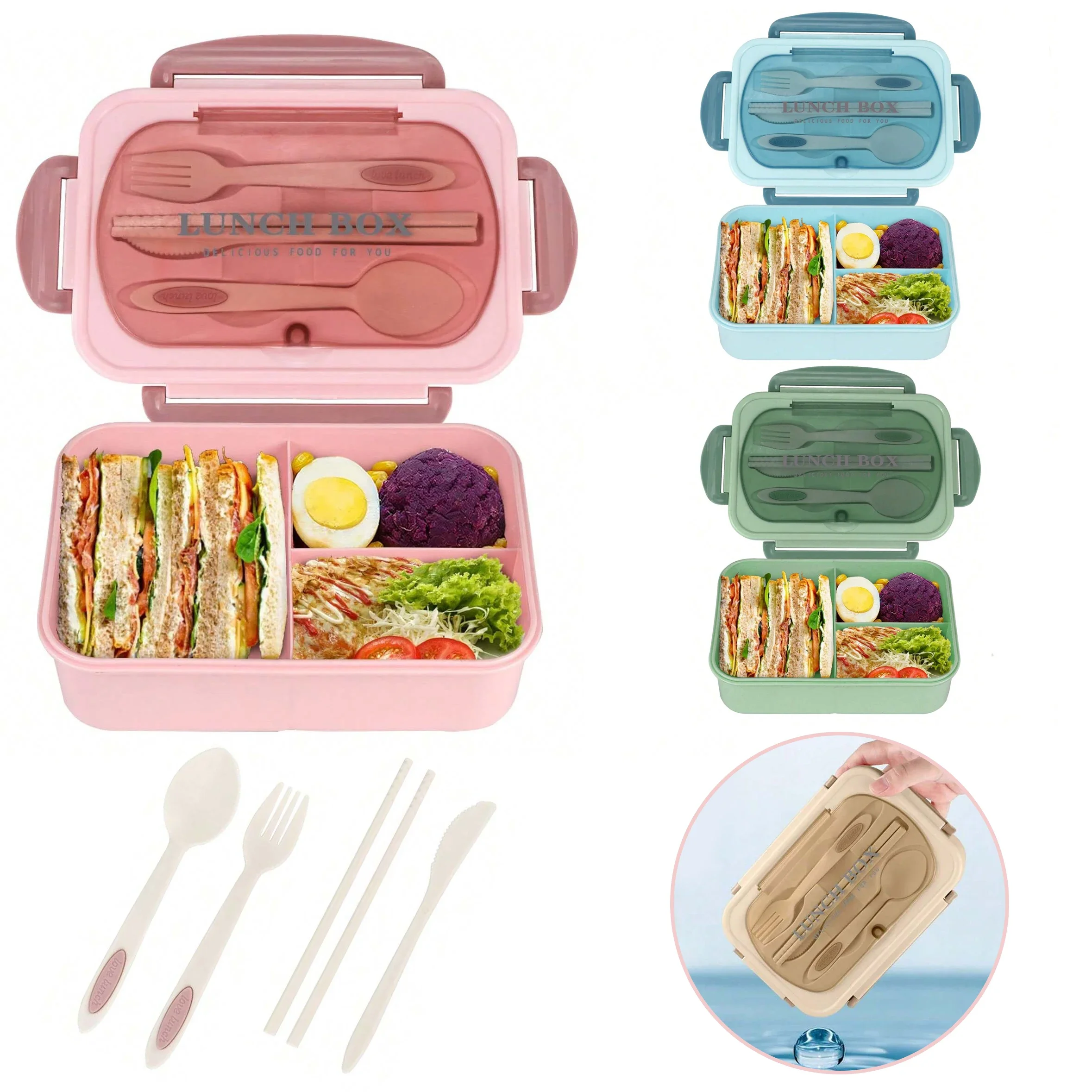 성인용 3칸 도시락통, 남녀공용 휴대용 도시락, 학교용 - Food Storage With Compartments 리뷰 및 가격