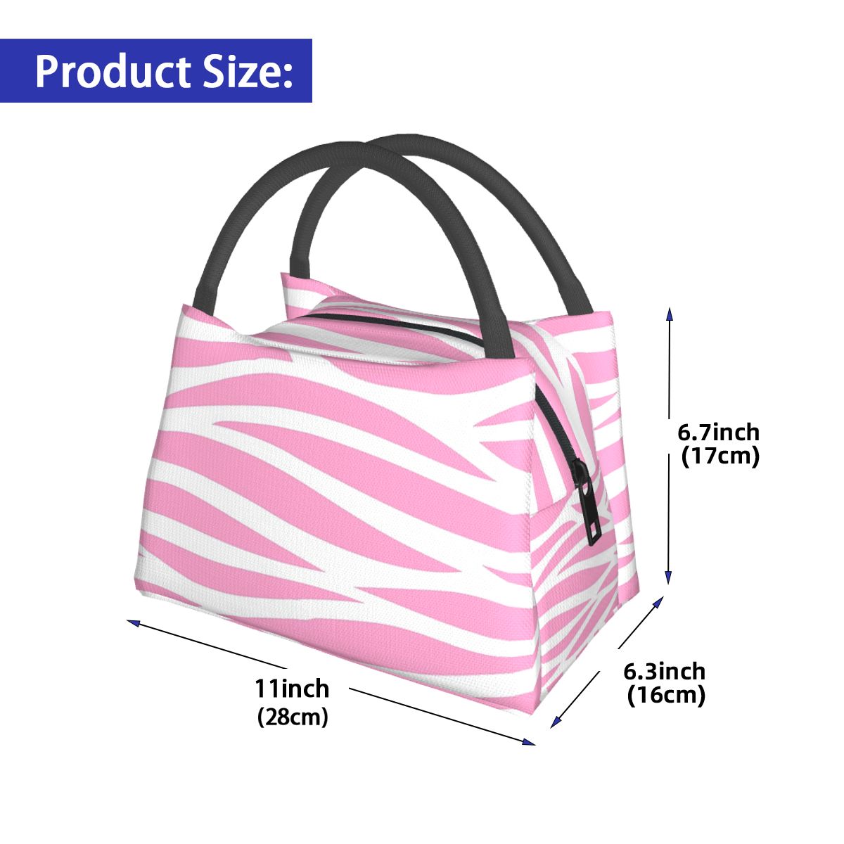 얼룩말 패턴 핑크 얼룩말 줄무늬 학교용 점심 가방 피크 - Zebra Food Storage 리뷰 및 가격