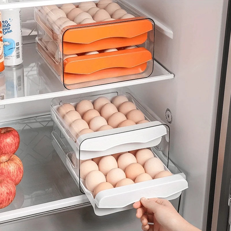 2단 서랍형 냉장고 계란 보관함, 대용량 플라스틱 주방 - Egg Storage Holder 리뷰 및 가격