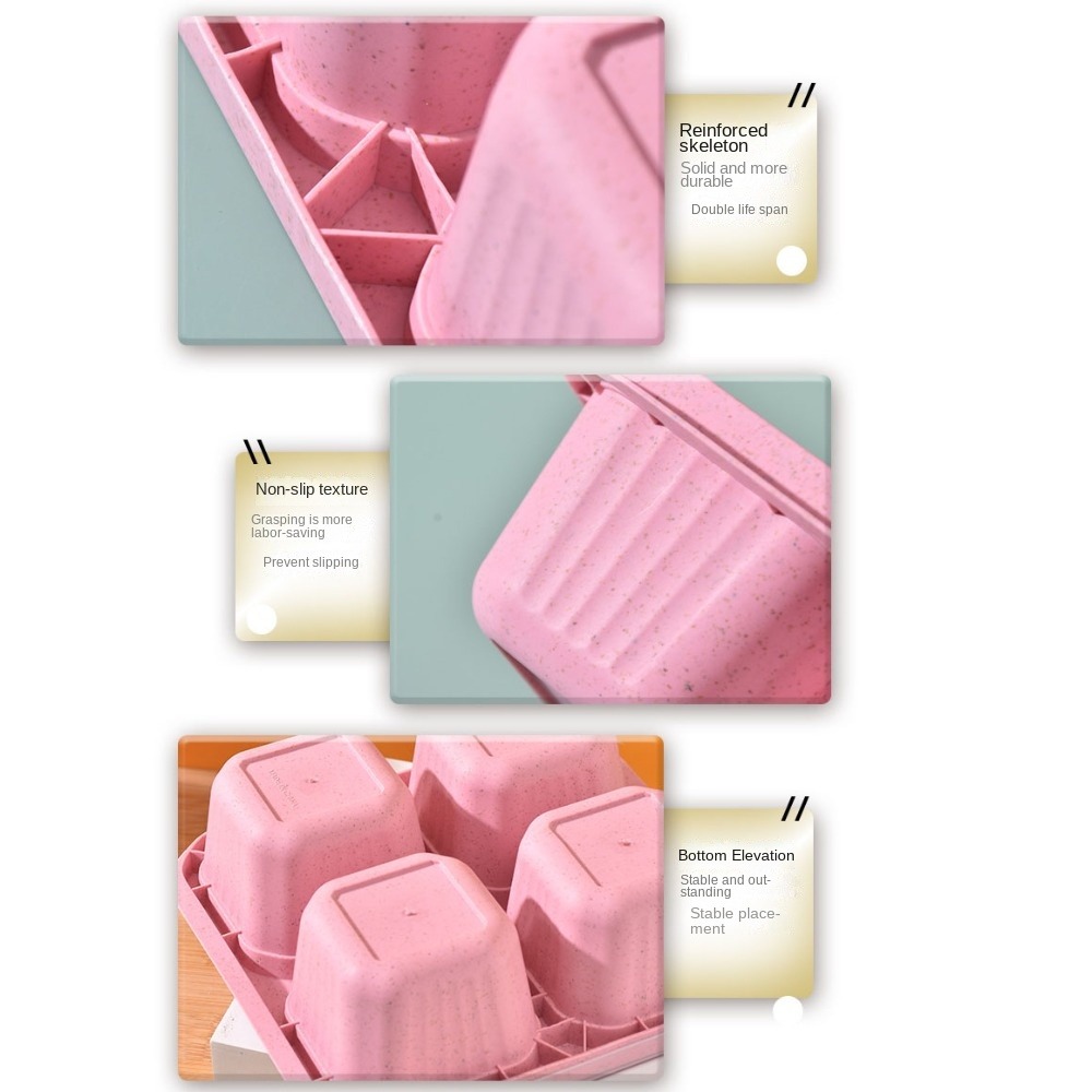 1개 재사용 가능한 밀짚 소재 4칸 음식 용기(뚜껑 포 - Food Storage With Compartments 리뷰 및 가격