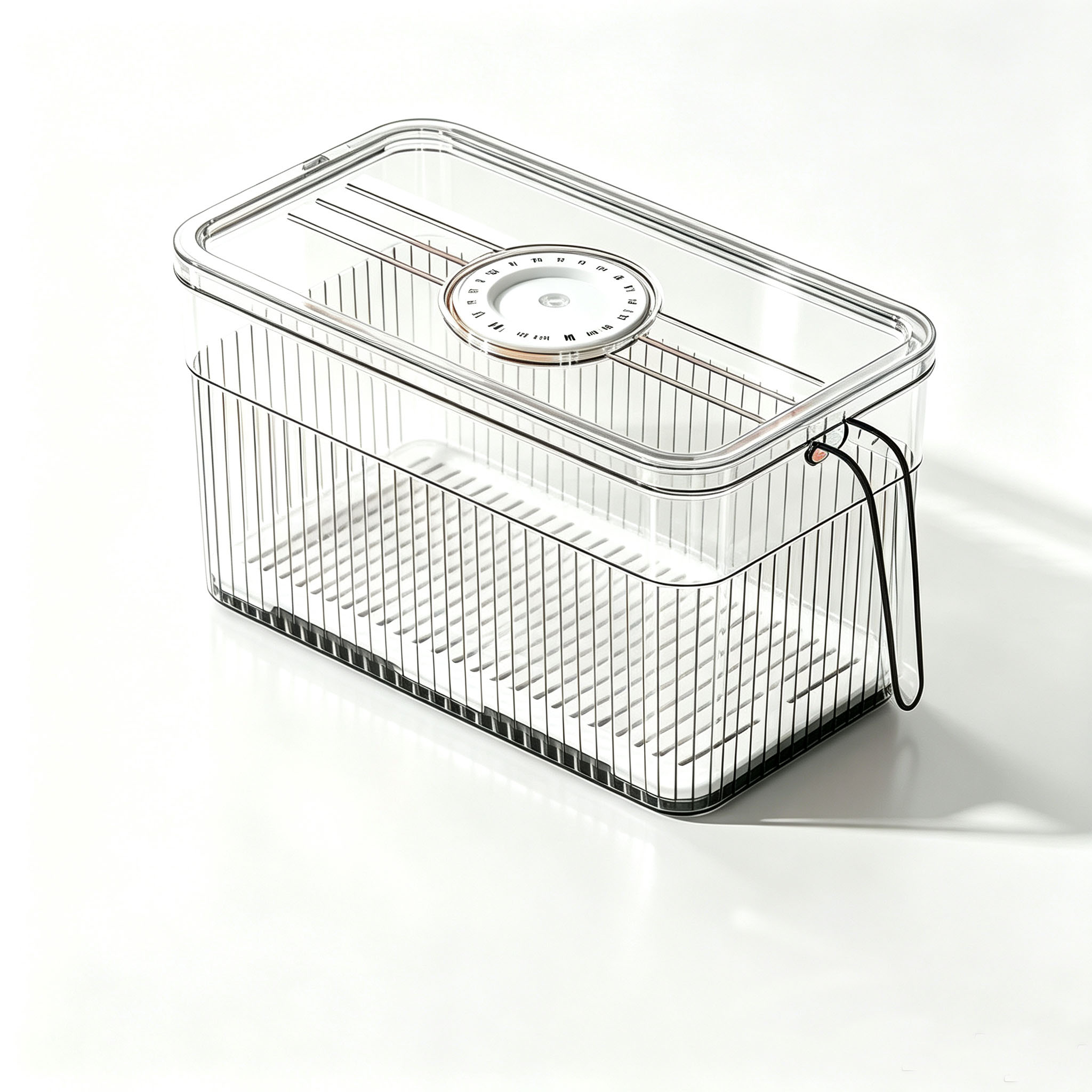 타이머 뚜껑 배수 트레이가 있는 냉장고 보관함, 손잡이 - Food Storage Organization 리뷰 및 가격