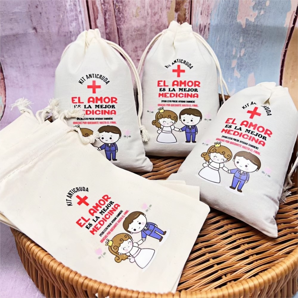 린넨 느낌의 웨딩/브라이덜 샤워 숙취 해소용 파우치 1 - Zebra Food Storage 리뷰 및 가격