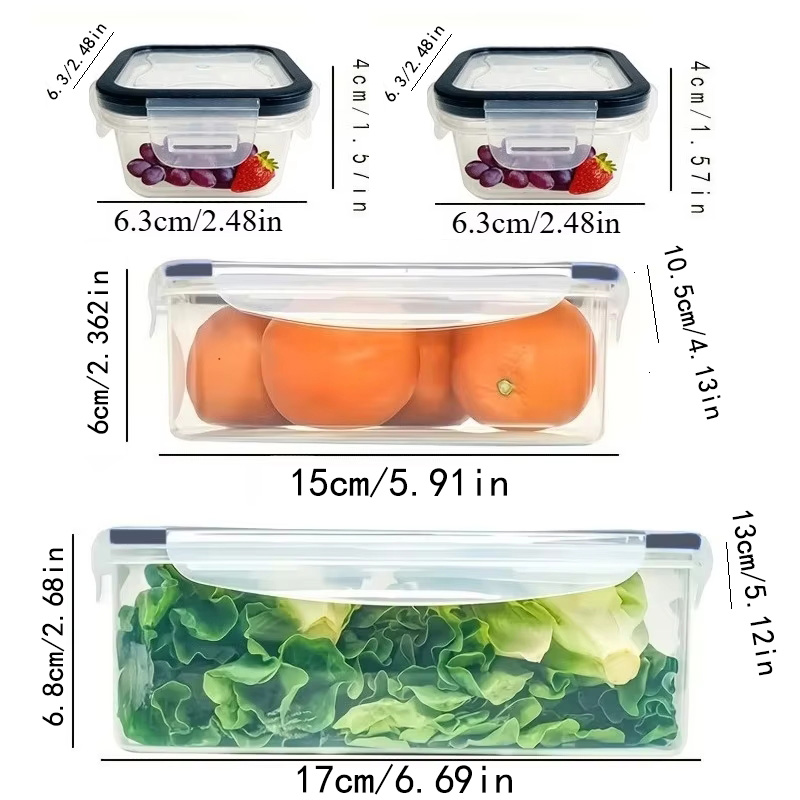 8Pcs 용기 4개 뚜껑 4개 세트 주방 밀폐용기 플라 - Food Storage Organization 리뷰 및 가격