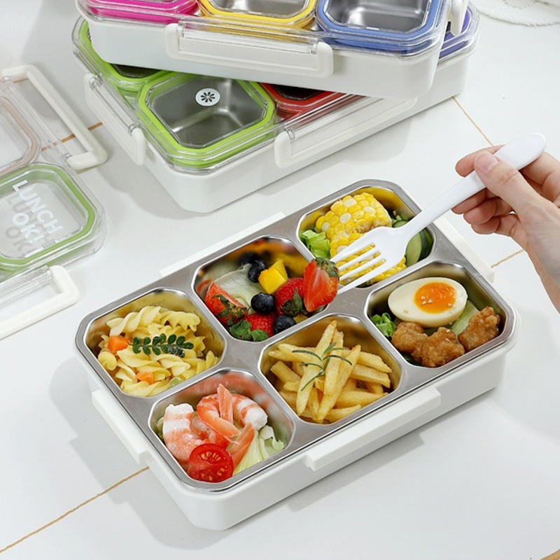 6칸 스테인리스 스틸 도시락통(수저포크 포함) 새지 않 - Food Storage With Compartments 리뷰 및 가격