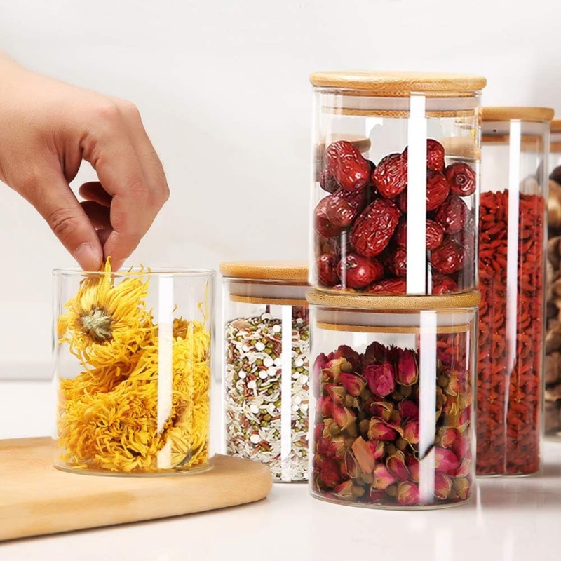 대나무 밀폐 뚜껑과 라벨이 있는 유리병 12개 세트,  - Food Storage Set Glass 리뷰 및 가격