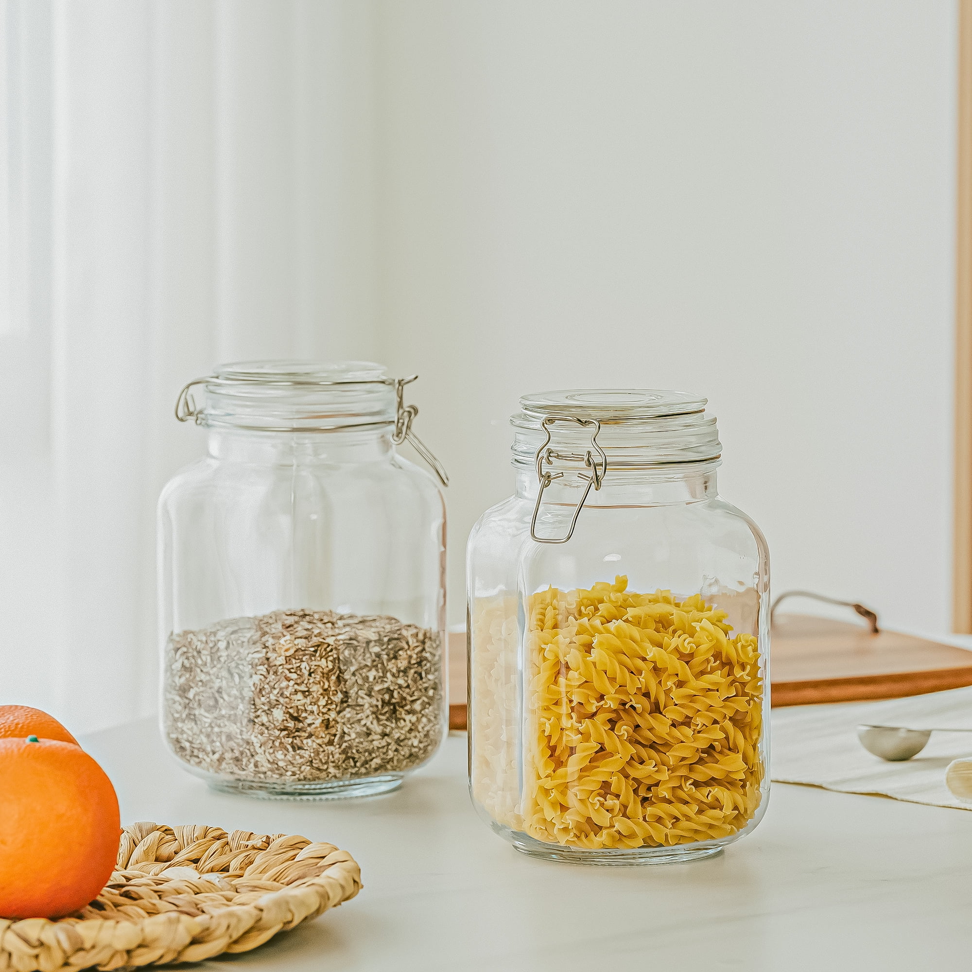 67온스 용량의 밀폐형 유리 식품 보관 용기, 잠금 뚜 - Food Storage Organization 리뷰 및 가격