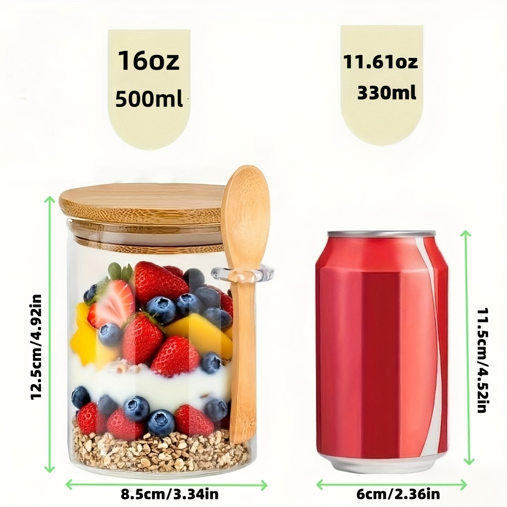 1/2/4/8개 세트의 오트밀용 유리 컵 세트, 뚜껑과 - Food Storage Set Glass 리뷰 및 가격