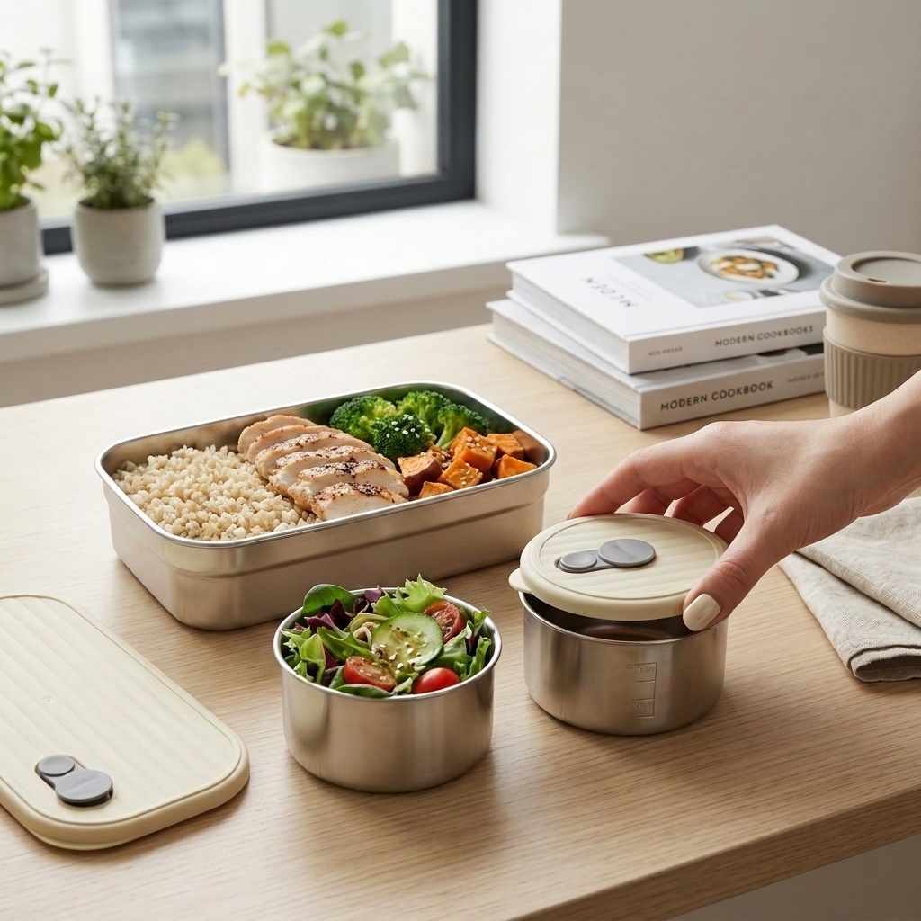 전자레인지 사용 가능 304 스테인리스 도시락 세트 3 - Food Storage With Compartments 리뷰 및 가격
