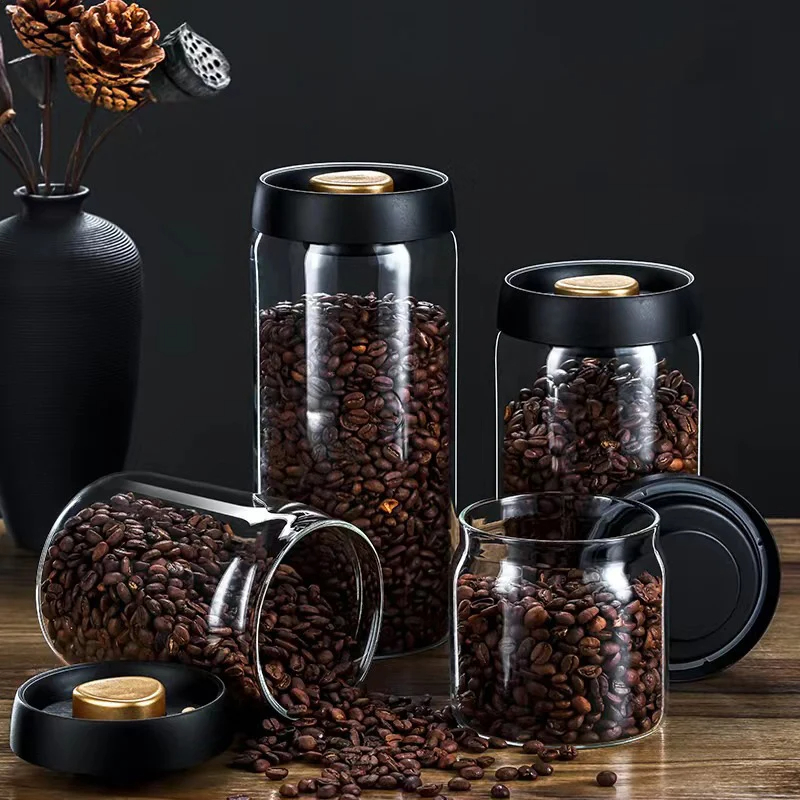 커피콩 진공 밀봉 용기, 투명 유리 식품 보관 용기,  - Food Storage Set Glass 리뷰 및 가격