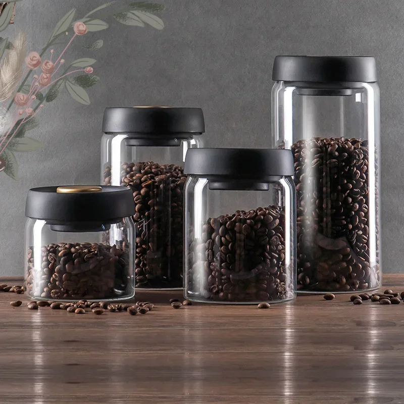 커피콩 진공 밀봉 용기, 투명 유리 식품 보관 용기,  - Food Storage Set Glass 리뷰 및 가격