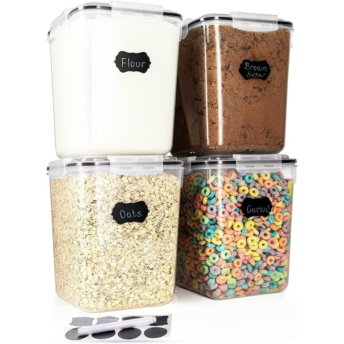 대용량 식품 보관 용기 4개 세트, 5200ml/175 - Food Storage Jar Labels 리뷰 및 가격