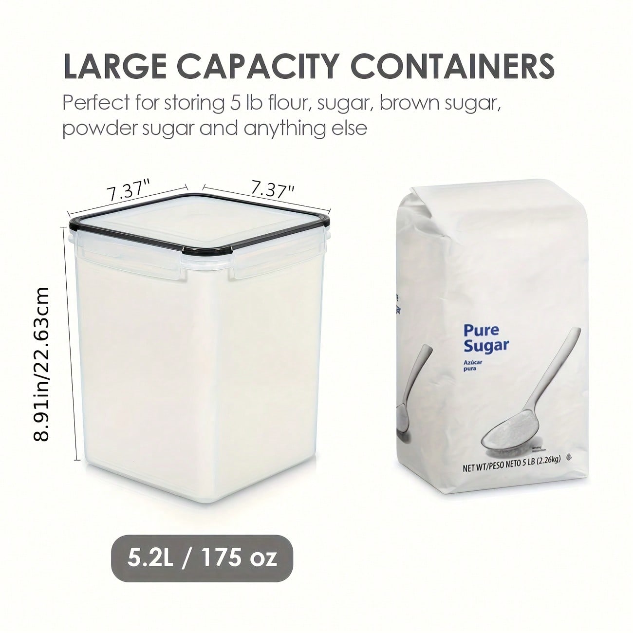 대용량 식품 보관 용기 4개 세트, 5200ml/175 - Food Storage Jar Labels 리뷰 및 가격